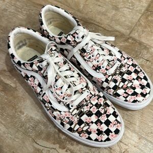 Vans Custom Cherry Blossom& Checkered Sneakers